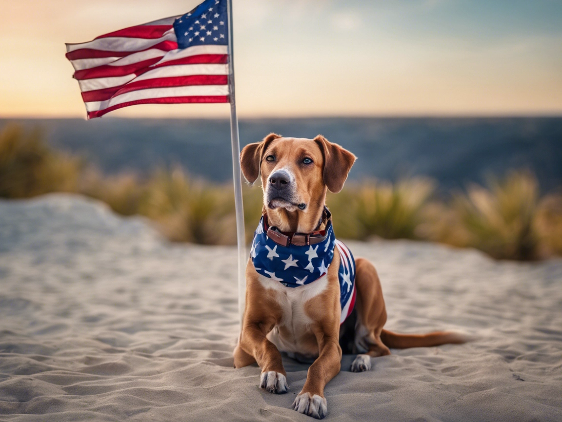 dog with USA flag